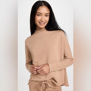 Frank & Eileen Funnel Neck Long Sleeve Capelet in Camel